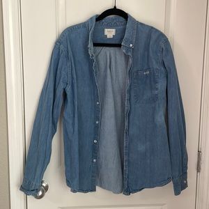 Obey Clothing Organic Denim Long Sleeve Shirt, size Large